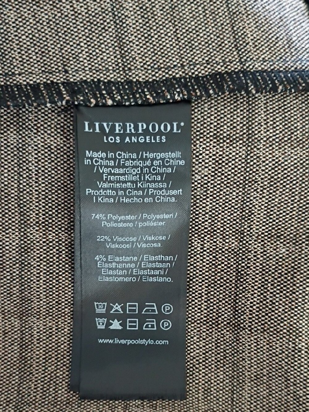 Liverpool Brown Plaid Single-Button Blazer, L - Picture 8 of 9